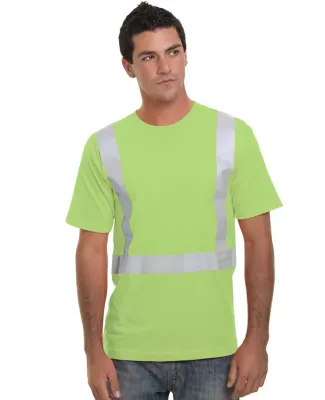 Bayside Apparel 3751 USA-Made High Visibility Shor in Lime green