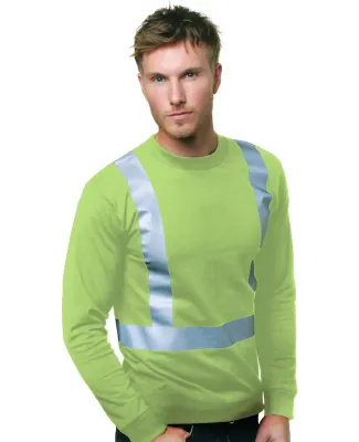 Bayside Apparel 3761 USA-Made Hi-Visibility Long S in Lime green