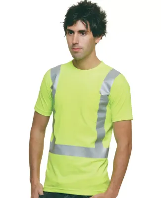 Bayside Apparel 3771 USA-Made High Visibility Shor in Lime green