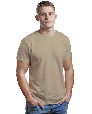 Bayside Apparel 9500 Unisex Fine Jersey Crew Tee in Khaki