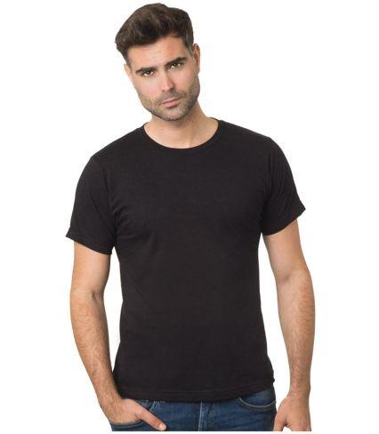 Bayside Apparel 9500 Unisex Fine Jersey Crew Tee in Black