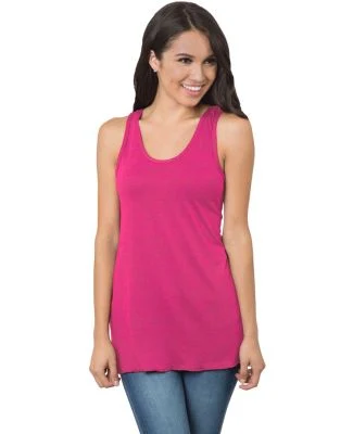 Bayside Apparel 9600 Women's Triblend Racerback Ta in Tri fuchsia