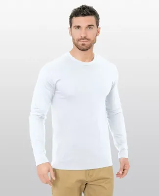 Bayside Apparel 9550 Unisex Fine Jersey Long Sleev White
