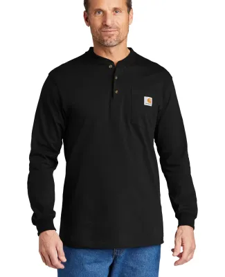 CARHARTT K128 Carhartt   Long Sleeve Henley T-Shir in Black
