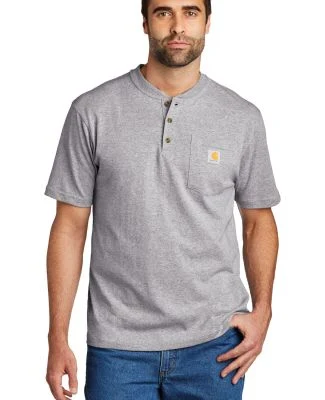 CARHARTT K84 Carhartt   Short Sleeve Henley T-Shir in Heather grey