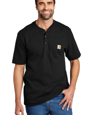 CARHARTT K84 Carhartt   Short Sleeve Henley T-Shir in Black