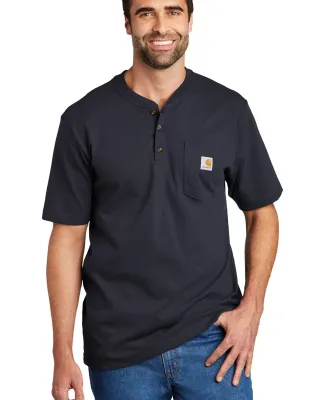 CARHARTT K84 Carhartt   Short Sleeve Henley T-Shir in Navy