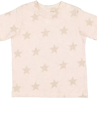 Code V 3029 Toddler Star Print Tee in Natural heather star