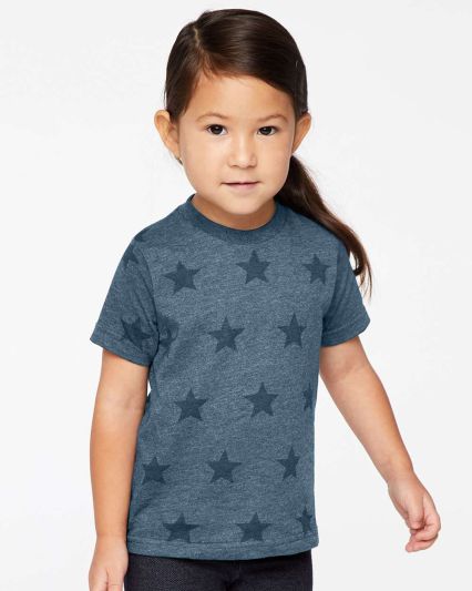 Code V 3029 Toddler Star Print Tee in Denim star