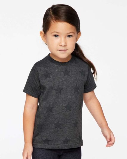 Code V 3029 Toddler Star Print Tee in Smoke star