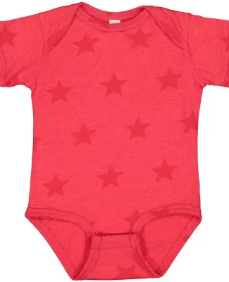 Code V 4329 Infant Star Print Bodysuit in Red star