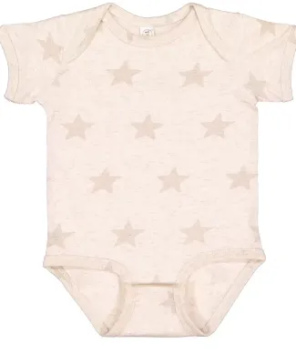 Code V 4329 Infant Star Print Bodysuit in Natural heather star