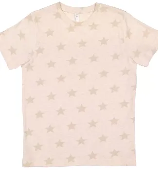 Code V 2229 Youth Star Print Tee in Natural heather star