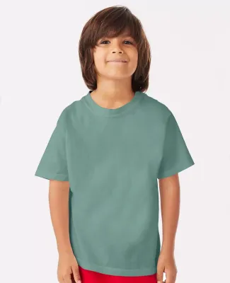 Comfort Wash GDH175 Garment Dyed Youth Short Sleev in Cypress green