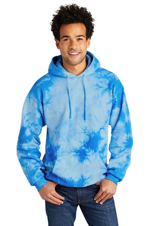 Port & Company PC144 Crystal Tie-Dye Pullover Hood in Skyblue