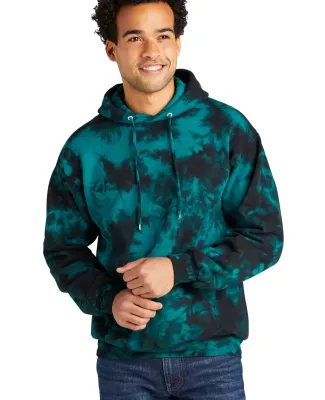 Port & Company PC144    Crystal Tie-Dye Pullover H Black/Teal