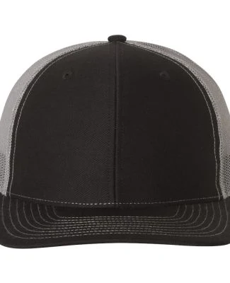 Richardson Hats 112 Adjustable Snapback Trucker Ca in Black/ charcoal