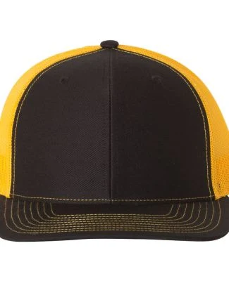 Richardson Hats 112 Adjustable Snapback Trucker Ca in Black/ gold