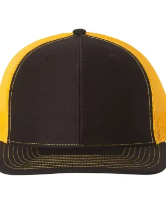 Richardson Hats 112 Adjustable Snapback Trucker Ca in Black/ gold