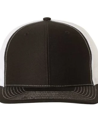 Richardson Hats 112 Adjustable Snapback Trucker Ca in Black/ white