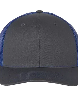 Richardson Hats 112 Adjustable Snapback Trucker Ca in Charcoal/ royal