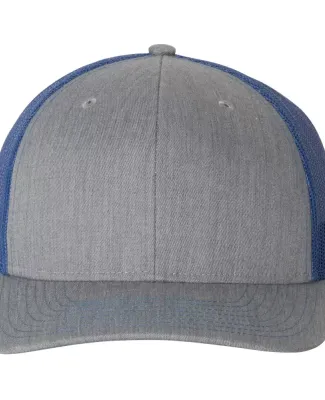 Richardson Hats 112 Adjustable Snapback Trucker Ca in Heather grey/ royal