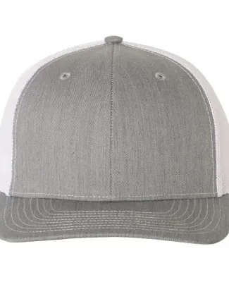 Richardson Hats 112 Adjustable Snapback Trucker Ca in Heather grey/ white