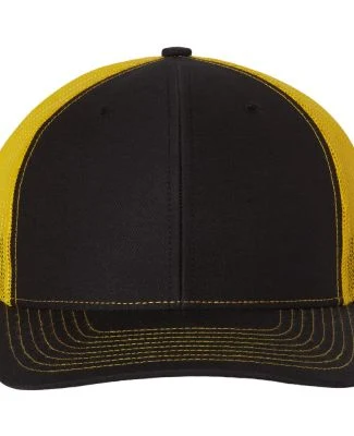 Richardson Hats 112 Adjustable Snapback Trucker Ca in Black/ yellow