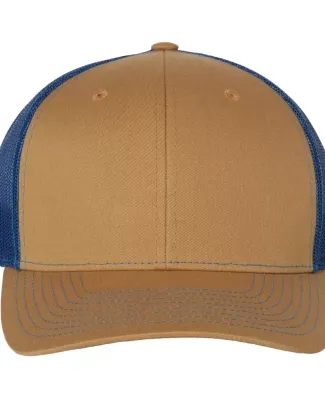 Richardson Hats 112 Adjustable Snapback Trucker Ca in Biscuit/ true blue