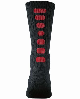 Augusta Sportswear 6091 Colorblocked Crew Socks in Black/ red