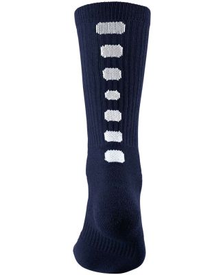 Augusta Sportswear 6091 Colorblocked Crew Socks in Navy/ white