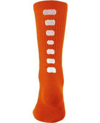 Augusta Sportswear 6091 Colorblocked Crew Socks in Orange/ white
