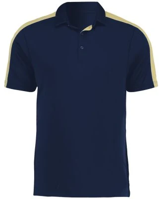 Augusta Sportswear 5028 Two-Tone Vital Polo in Navy/ vegas gold