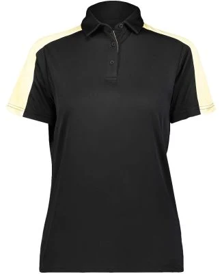 Augusta Sportswear 5029 Women's Two-Tone Vital Pol in Black/ vegas gold