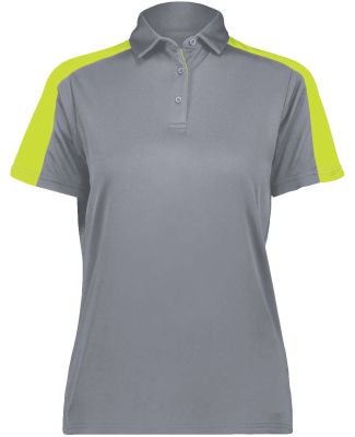 Augusta Sportswear 5029 Women's Two-Tone Vital Pol in Graphite/ lime