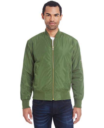 Threadfast Apparel 395J Unisex Bomber Jacket in Army