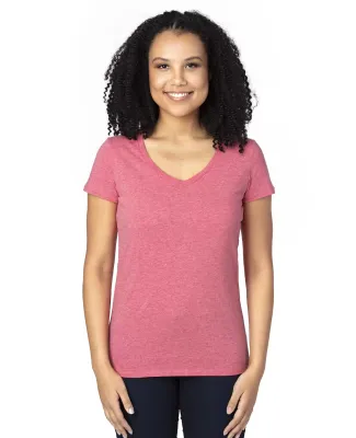 Threadfast Apparel 200RV Ladies' Ultimate V-Neck T RED HEATHER