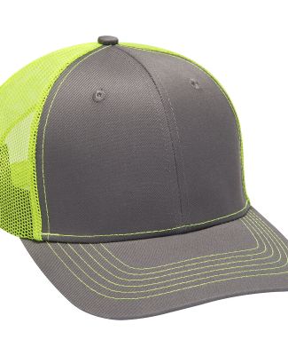 Adams Hats PV112 Adult Eclipse Cap in Chrcl/ neon yllw