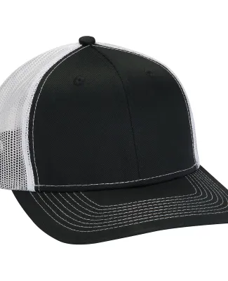 Adams Hats PV112 Adult Eclipse Cap BLACK/ WHITE