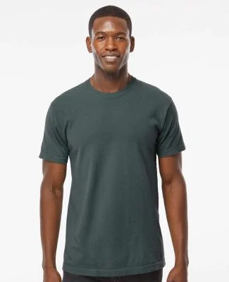 M&O Knits 6500M Unisex Vintage Garment-Dyed T-Shir in Blue spruce