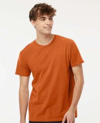 M&O Knits 6500M Unisex Vintage Garment-Dyed T-Shir in Burnt orange