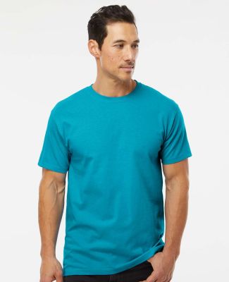 M&O Knits 4800 Gold Soft Touch T-Shirt in Tropical blue
