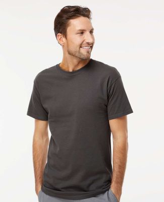M&O Knits 4800 Gold Soft Touch T-Shirt in Charcoal