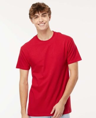 M&O Knits 4800 Gold Soft Touch T-Shirt in Deep red