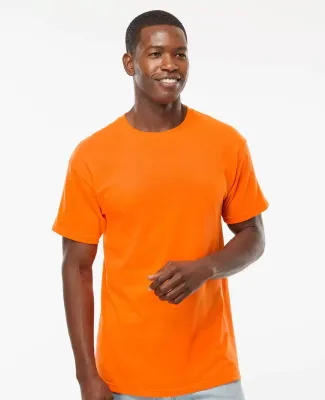 M&O Knits 4800 Gold Soft Touch T-Shirt in Safety orange