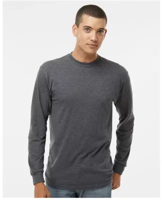 M&O Knits 4820 Gold Soft Touch Long Sleeve T-Shirt in Dark heather