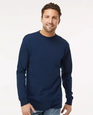 M&O Knits 4820 Gold Soft Touch Long Sleeve T-Shirt in Deep navy