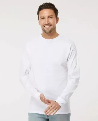 M&O Knits 4820 Gold Soft Touch Long Sleeve T-Shirt in White
