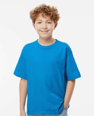 M&O Knits 4850 Youth Gold Soft Touch T-Shirt in Turquoise