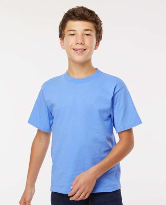 M&O Knits 4850 Youth Gold Soft Touch T-Shirt in Carolina blue